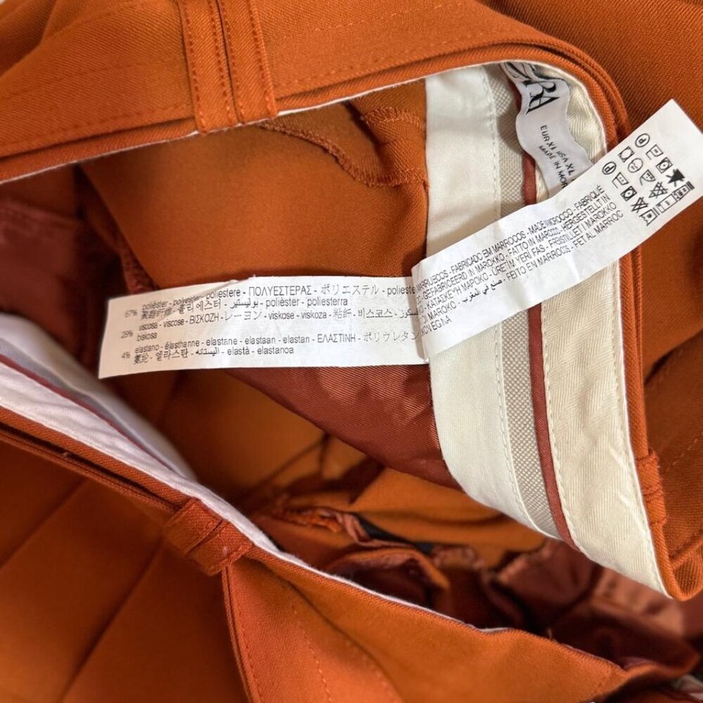 Zara The Straight Tapered Trousers in Geranium Color Size XL Style 2659/460/616 - Picture 13 of 13